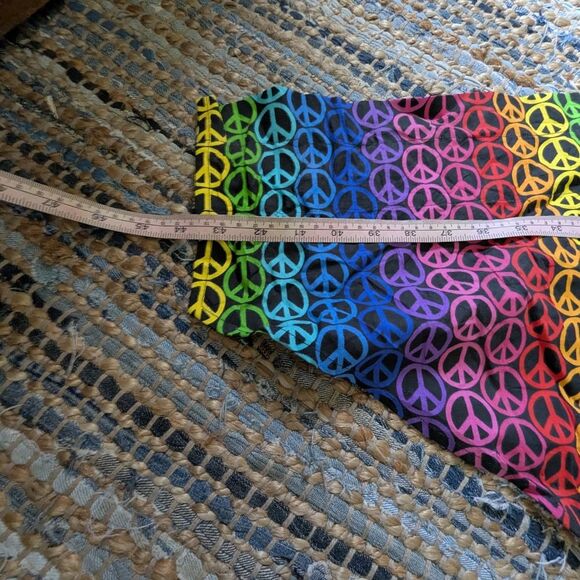 Rainbow Peace Sign Triangle Scarf Bandana Top Festival Pride Love Boho Y2K - Picture 4 of 5